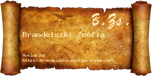 Brandeiszki Zsófia névjegykártya